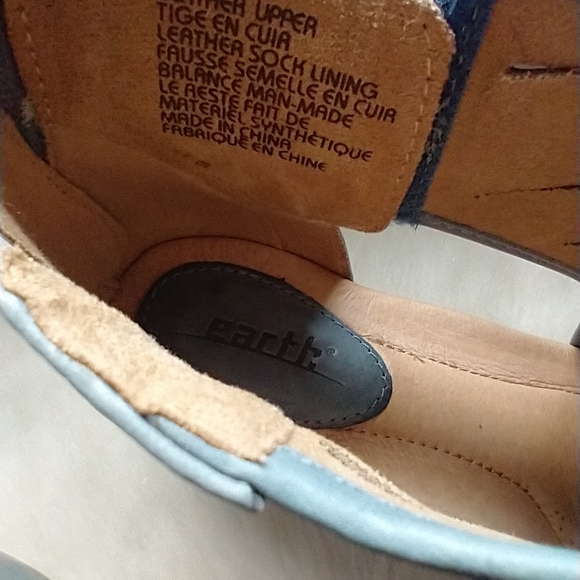 Earth Vicki Ankle Boots Women's 7.5W Wide Teal Leather Gladiator Caged Booties - Picture 7 of 7